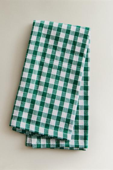 PACK OF GINGHAM NAPKINS (PACK OF 2) - Green by Zara