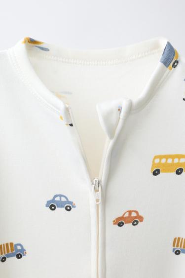 LOT DE DEUX PYJAMAS UNE-PIÈCE À PIEDS CONVERTIBLES MOTIF VOITURES - Bleu de Zara - Image 3