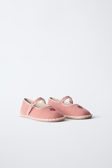 Zara STRAWBERRY BALLET FLATS - Pink