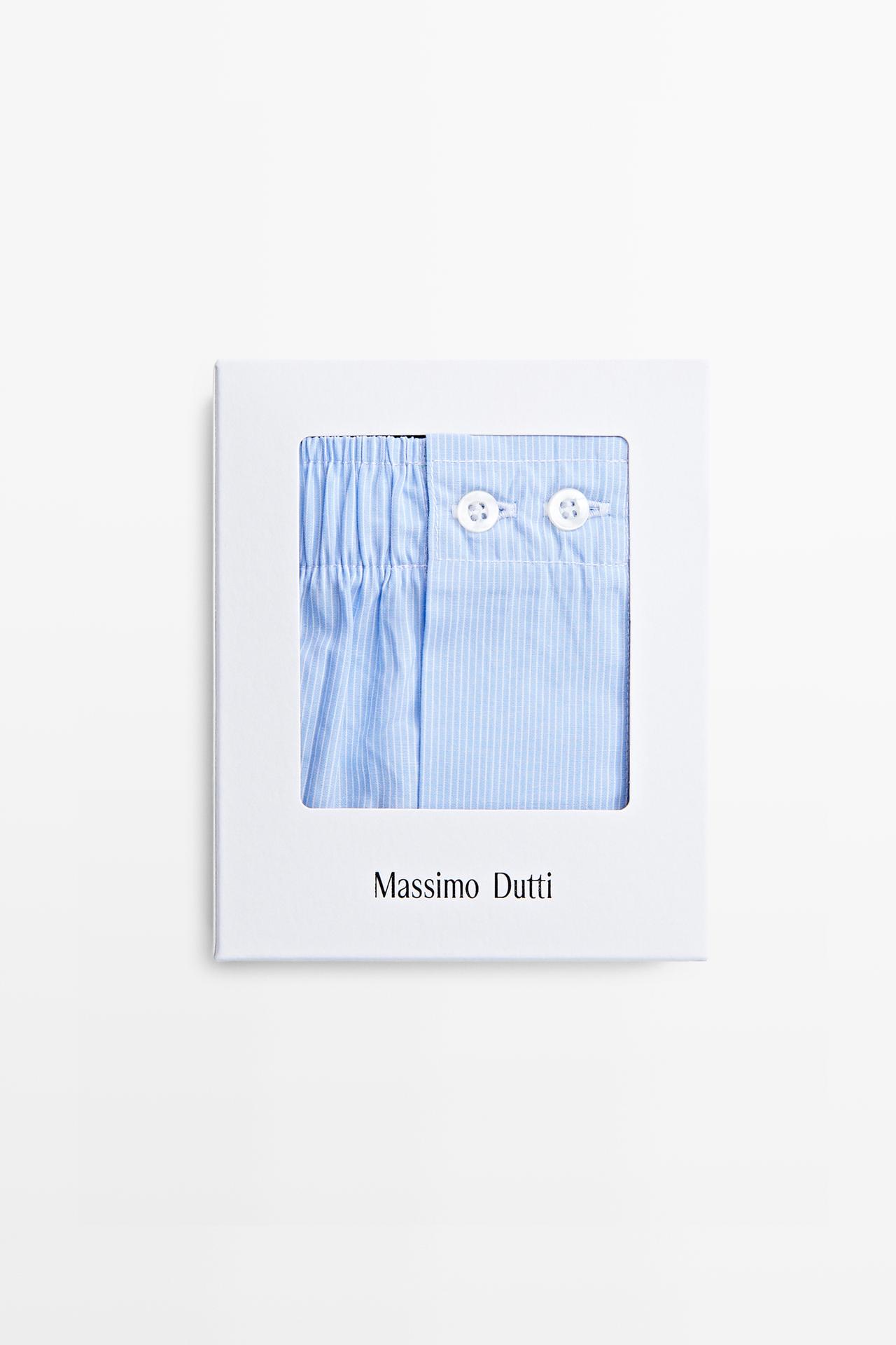 100% cotton striped boxers — Sky blue