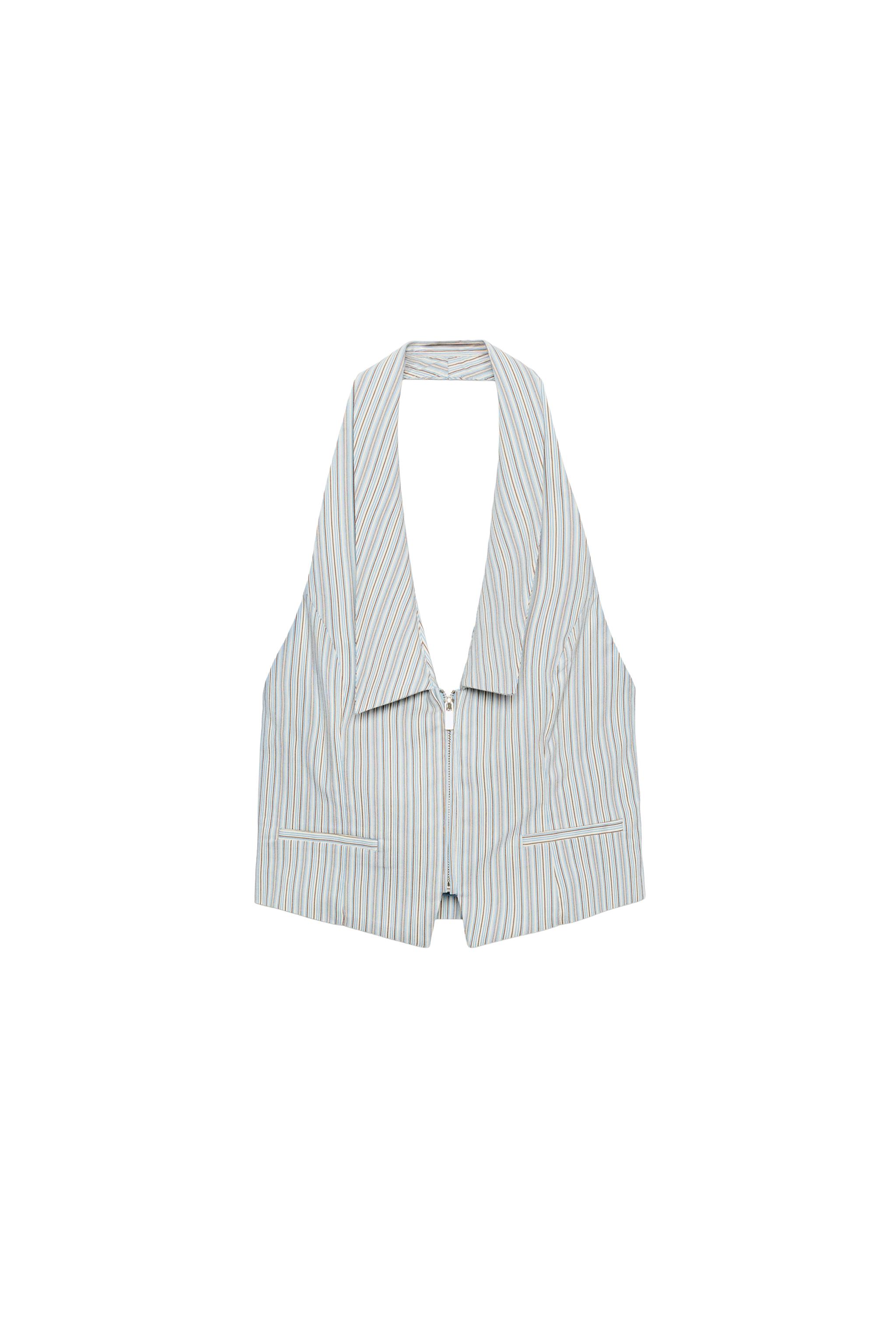 TOP GILET À RAYURES