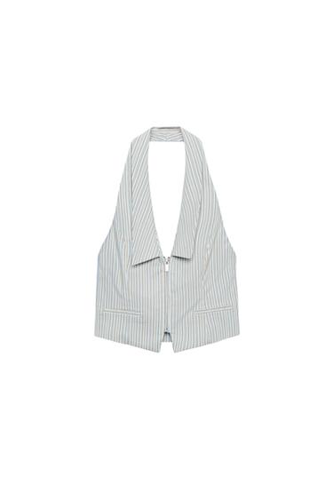 ČRTAST TOP BREZROKAVNIK - Večbarvno od Zare