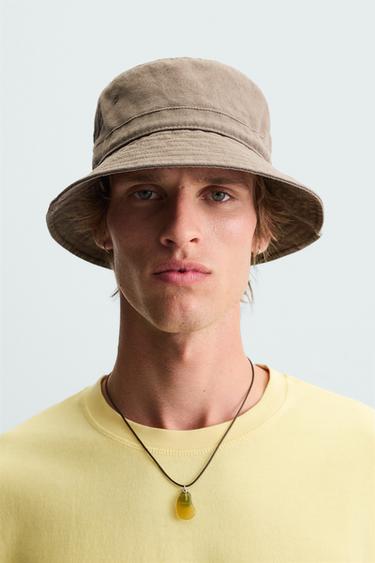 WASHED BUCKET HAT - Dark brown by Zara - Image 0