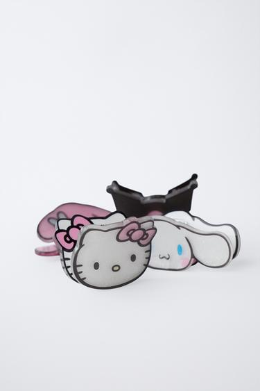 HELLO KITTY AND FRIENDS © SANRIO FOUR-PACK OF HAIR CLIPS - Fuchsia by Zara - Image 1