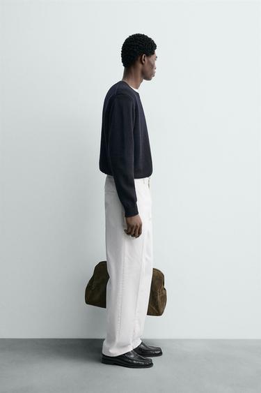 PULL LÉGER EN LAINE - Bleu marine foncé de Zara - Image 3