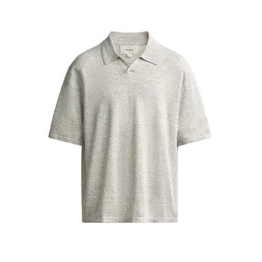 POLO EN MAILLE CHANVRE ET COTON - Gris chiné de Zara