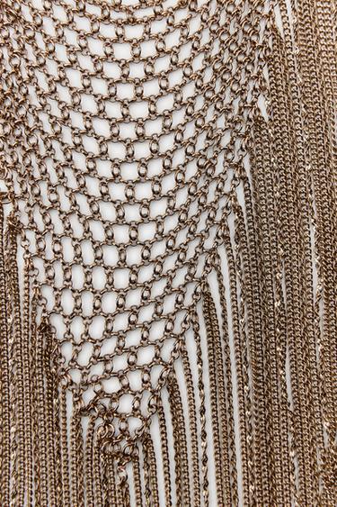 FRINGED BIB NECKLACE - Golden by Zara - Image 3