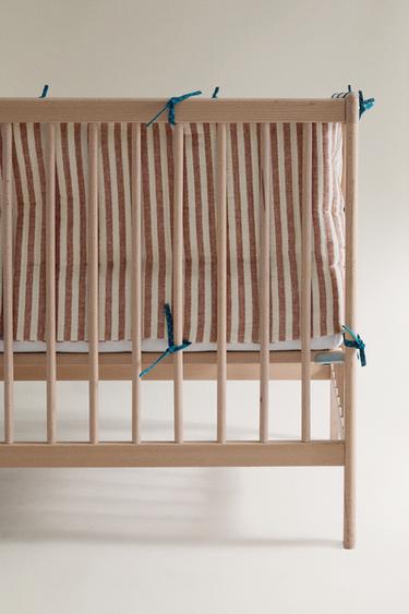 STRIPED LINEN AND COTTON BABY COT BUMPER COVER - Brick by Zara - Image 3