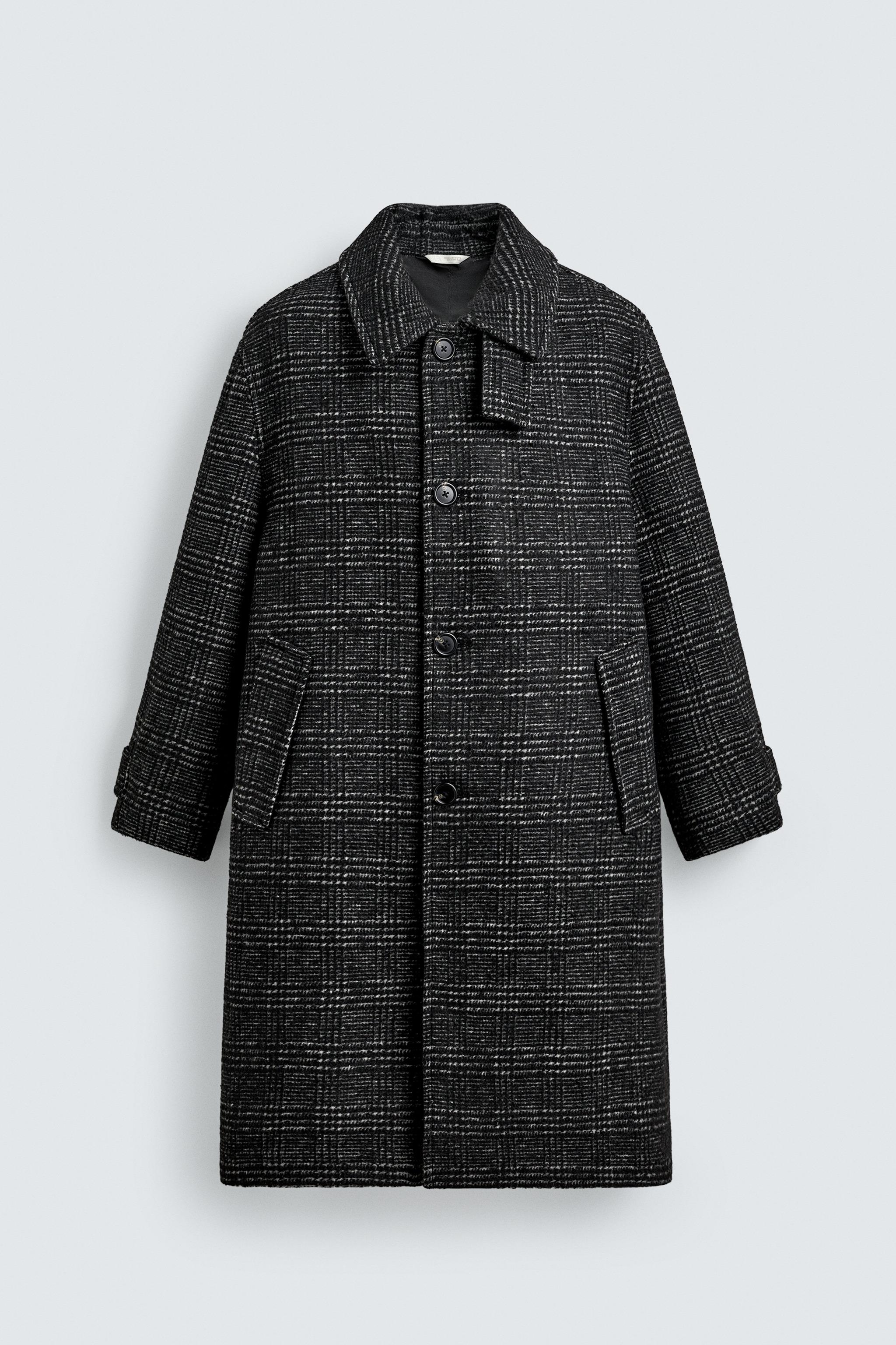 リラックスフィットチェック柄コート - グレーマール | ZARA Japan / 日本
