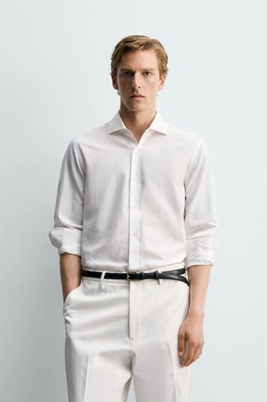Zara PAMUČNA KOŠULJA REGULAR FIT KROJA – Bijela