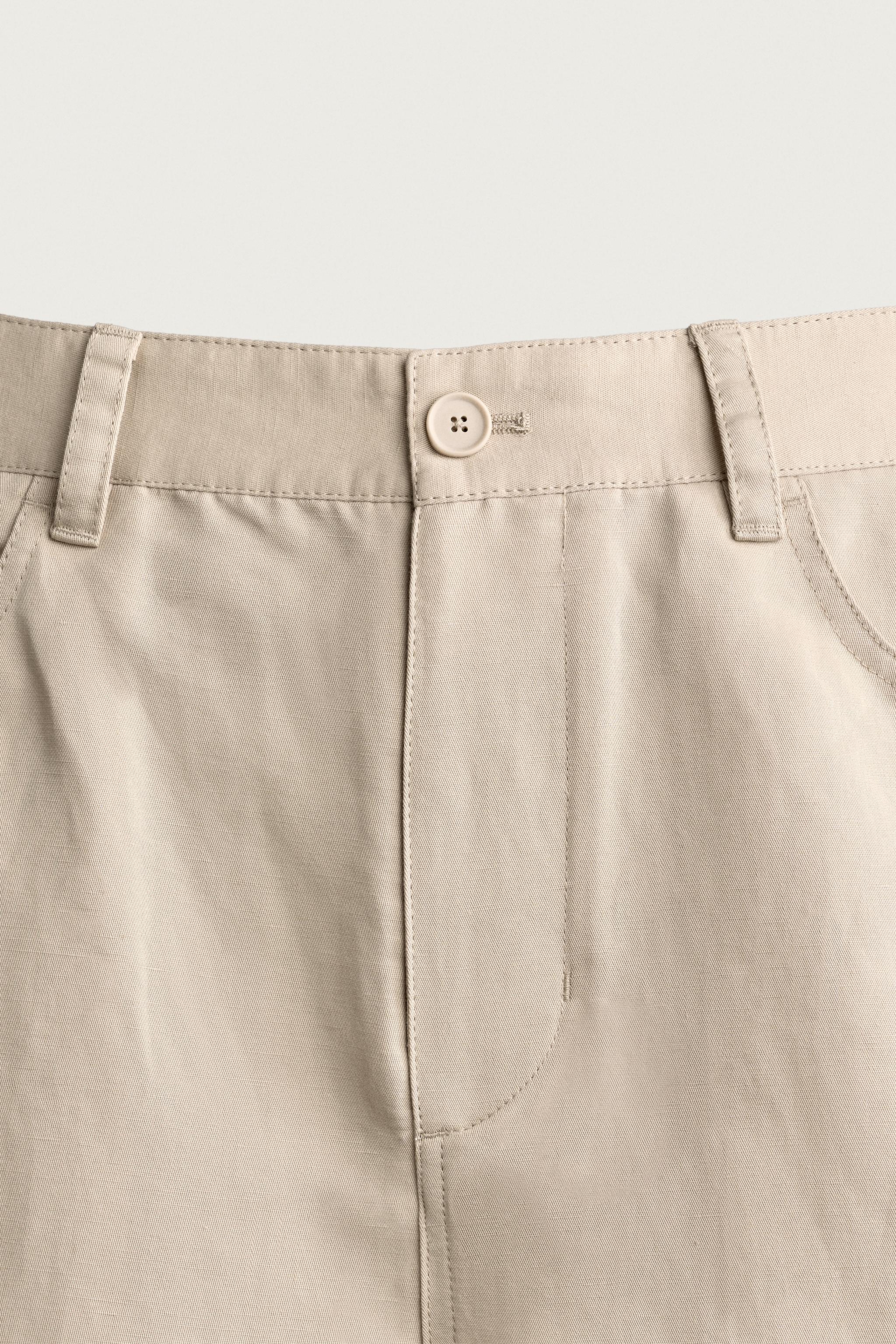 Мужские брюки Zara COTTON-LINEN RELAXED FIT PANTS — фото 8