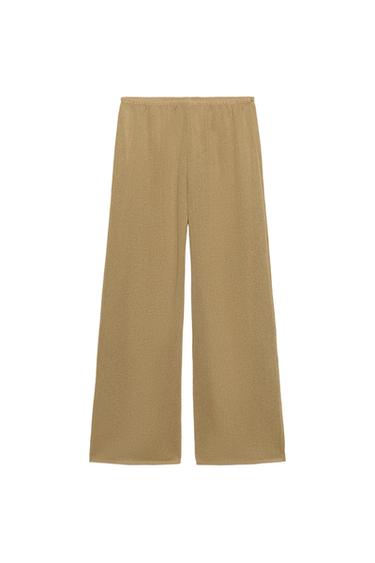 STRAIGHT-LEG TROUSERS - Olive green by Zara