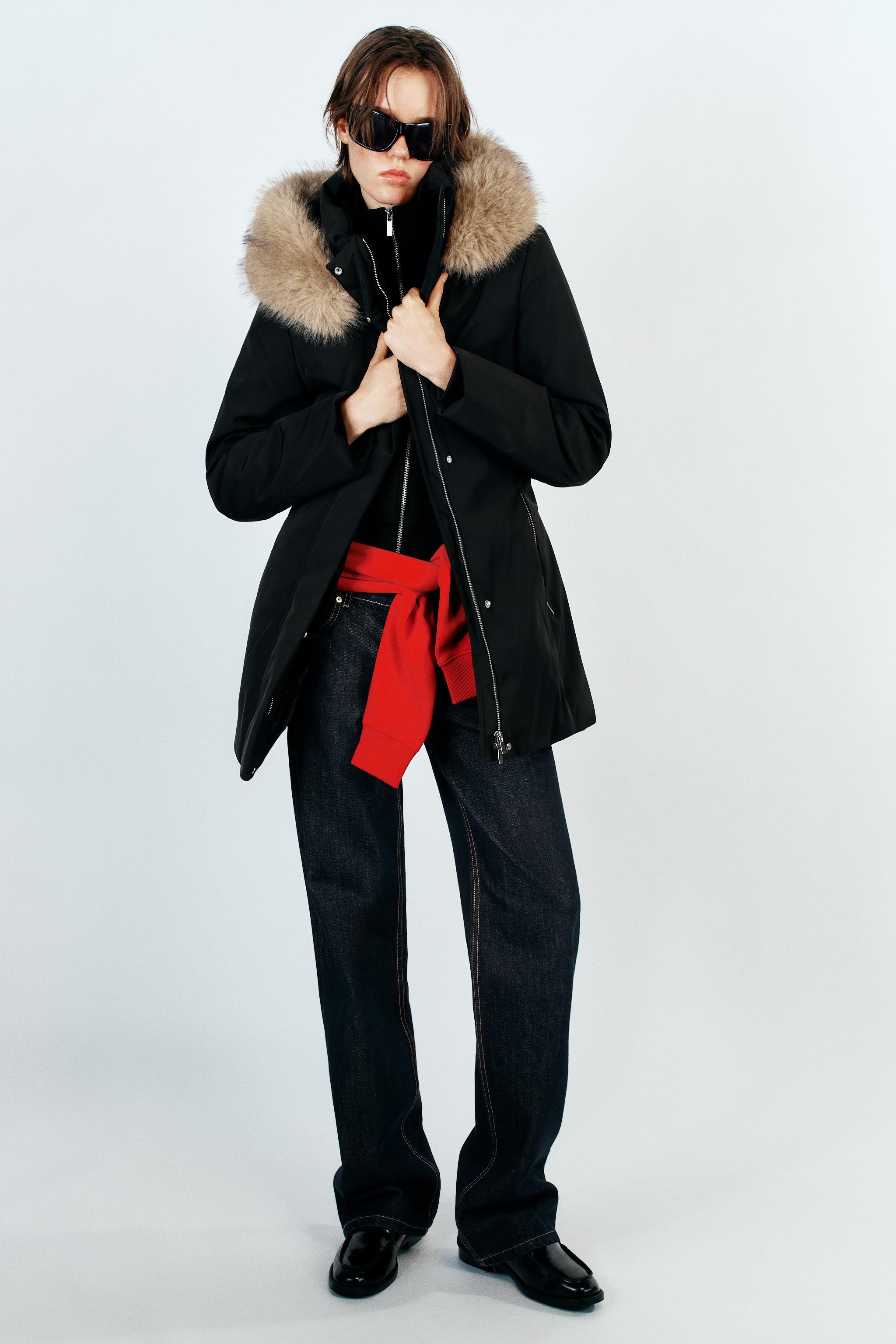 Faux Fur Hoodie Anorak by Zara