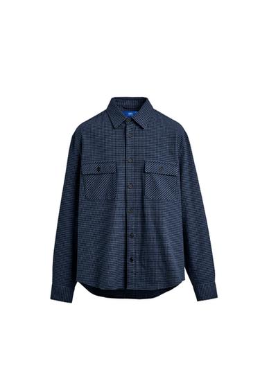 AARON LEVINE X ZARA CHECK FLANNEL SHIRT - Navy blue by Zara
