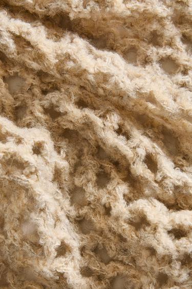 KNIT BLANKET - Beige by Zara - Image 2