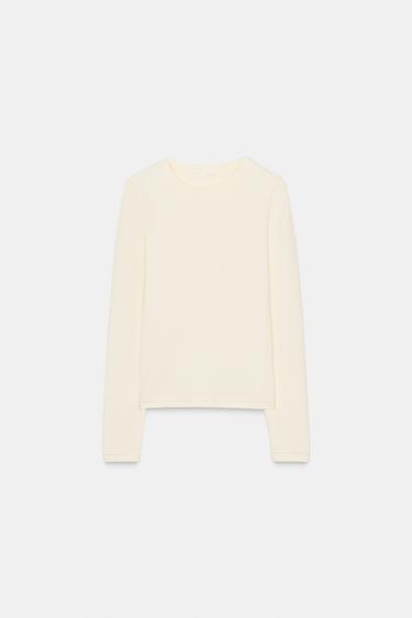 LONG SLEEVE T-SHIRT - Mid-ecru by Zara