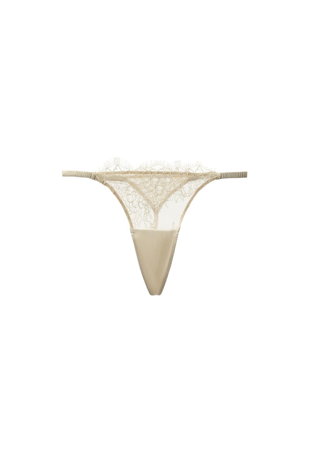 EMBROIDERED LACE THONG - image 3