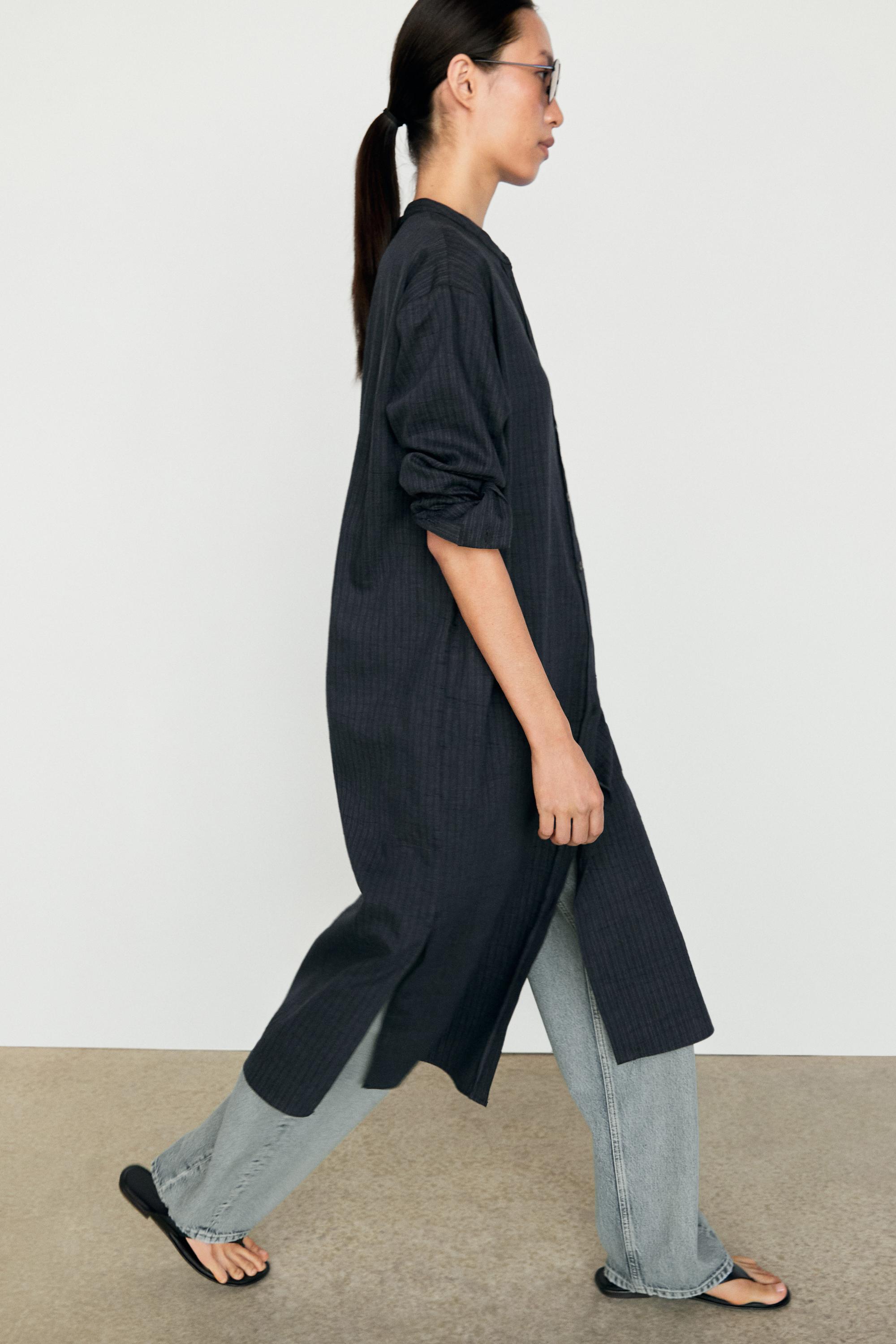 Flowing midi shirt dress