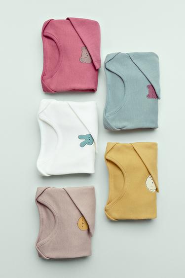 PACK DE CINCO BODIES COM ANIMAIS - Multicolor da Zara