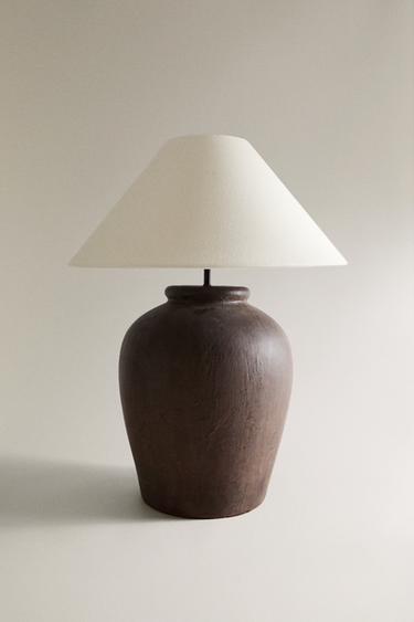 TABLE LAMP WITH CERAMIC BASE - Brown by Zara - Image 0
