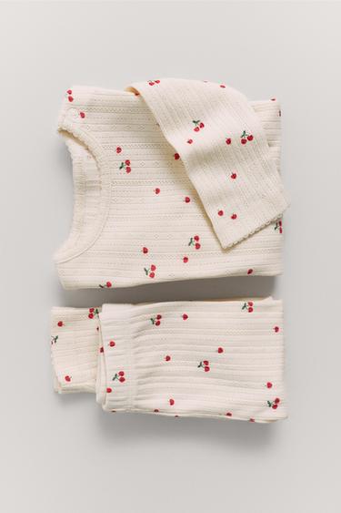 CHERRY PRINT BODYSUIT AND LEGGINGS SET - Cream by Zara