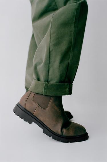 STRETCH ANKLE BOOTS - Brown by Zara