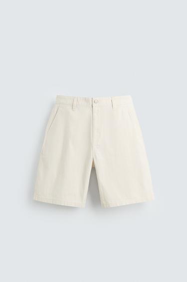 ბერმუდა შორტები REGULAR FIT ზოლები - Zara-ს striped