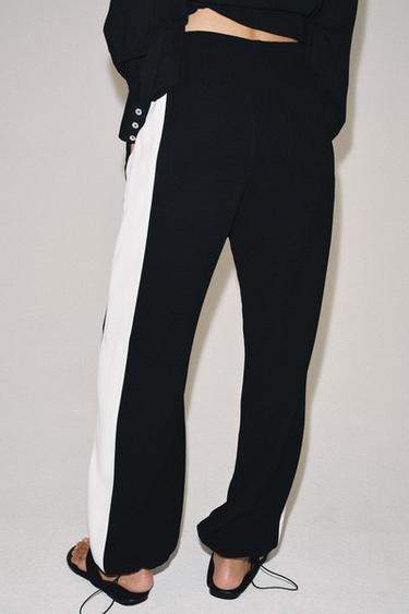 PANTALON BOUFFANT À BANDE LATÉRALE ZW COLLECTION - Noir de Zara - Image 2