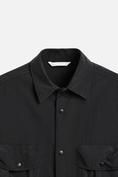 CHEMISE FLUIDE À POCHES UTILITAIRES - Noir de Zara - Image 10