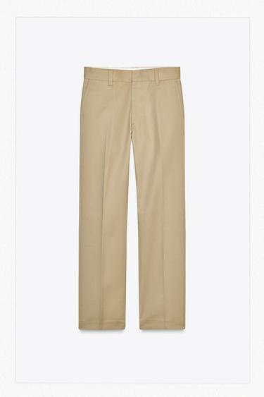 ZW COLLECTION STRAIGHT-FIT TROUSERS - camel by Zara