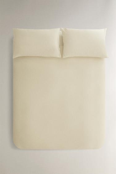 BETTBEZUG AUS BAUMWOLLE MIT TEXTUR - Cremefarben von Zara