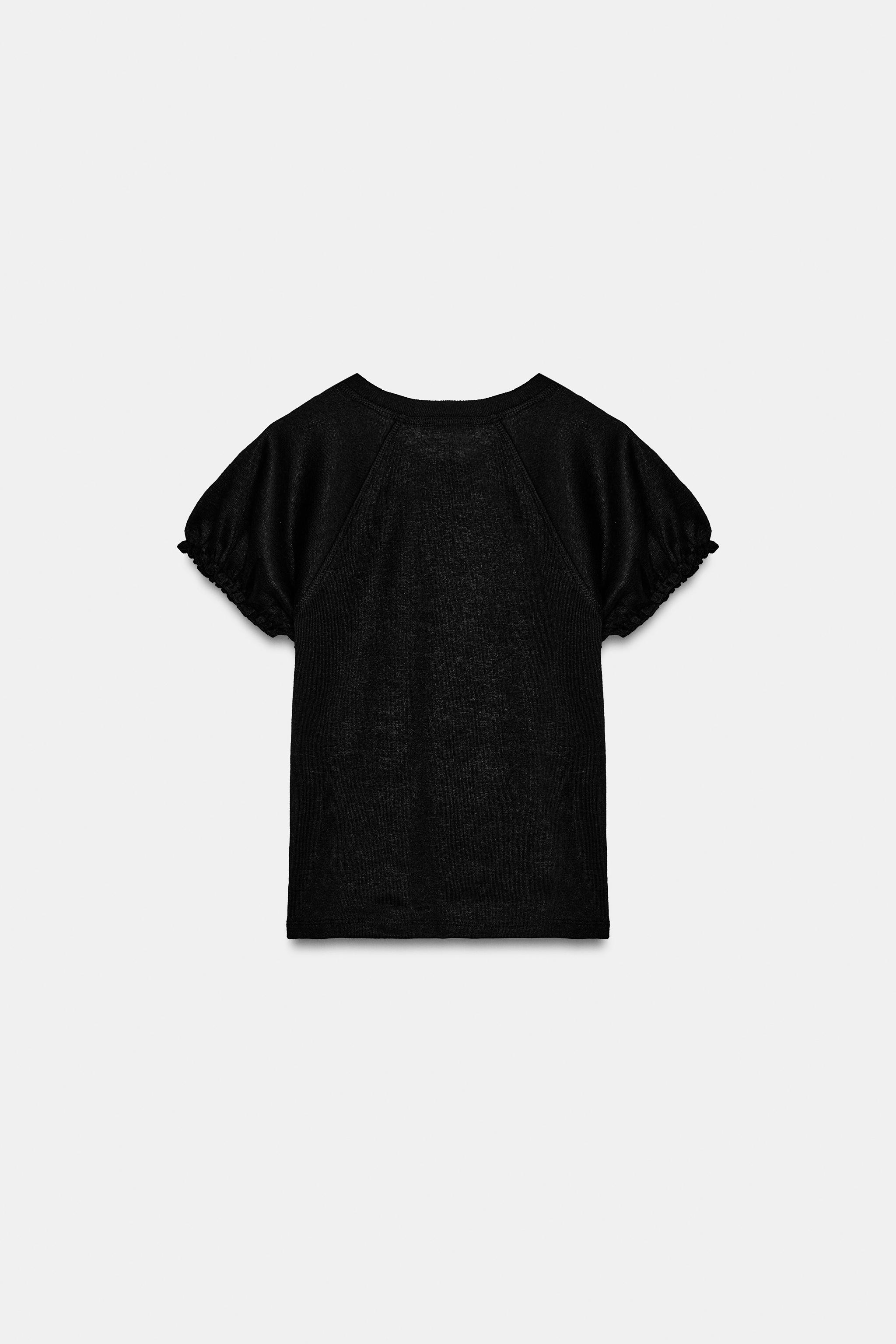 ラスティックボリュームTシャツ - ブラック | ZARA Japan / 日本