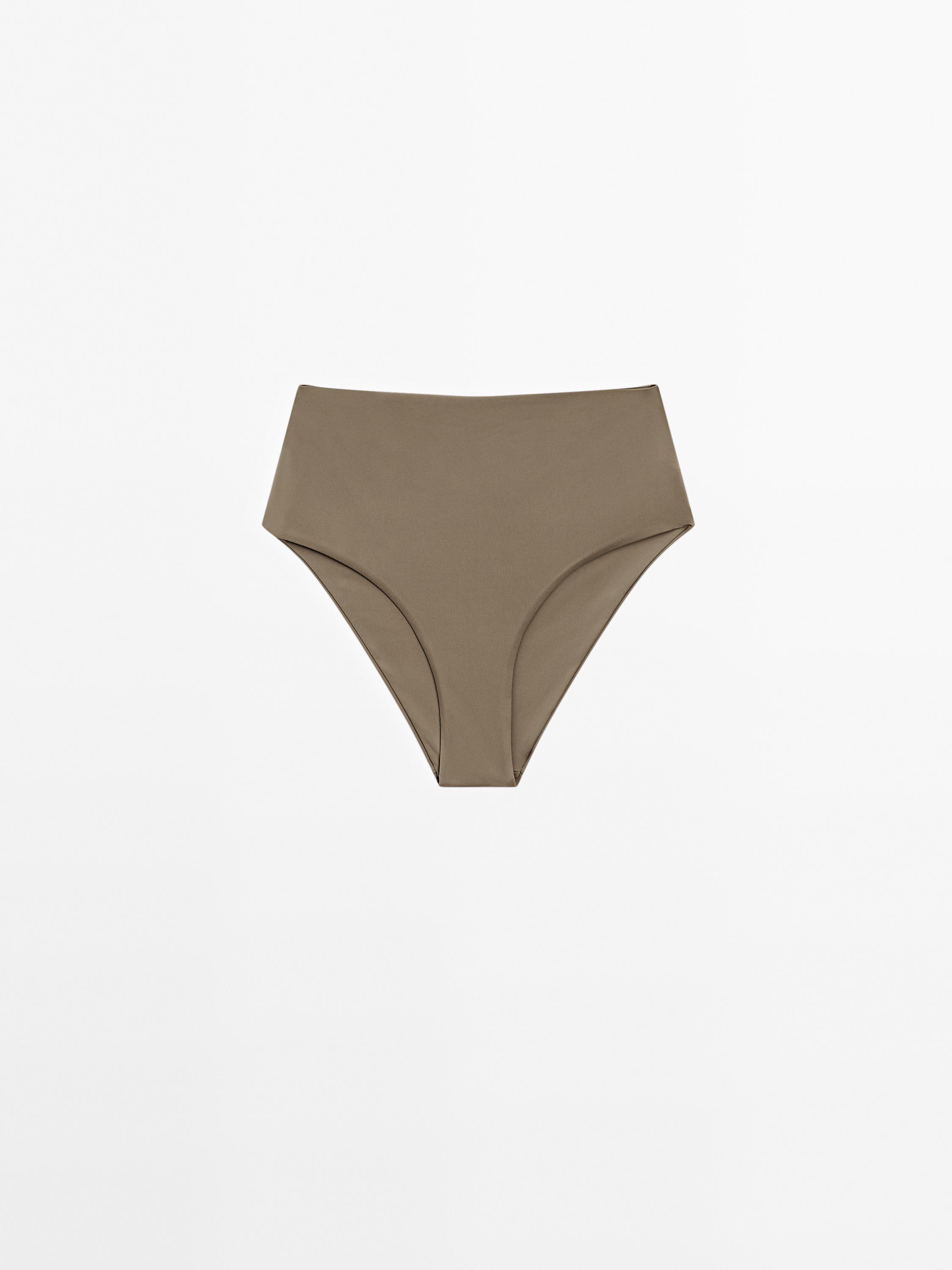 Bas de bikini uni taille haute