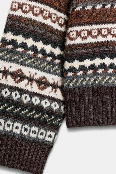 PULL EN MAILLE JACQUARD - Multicolore de Zara - Image 7