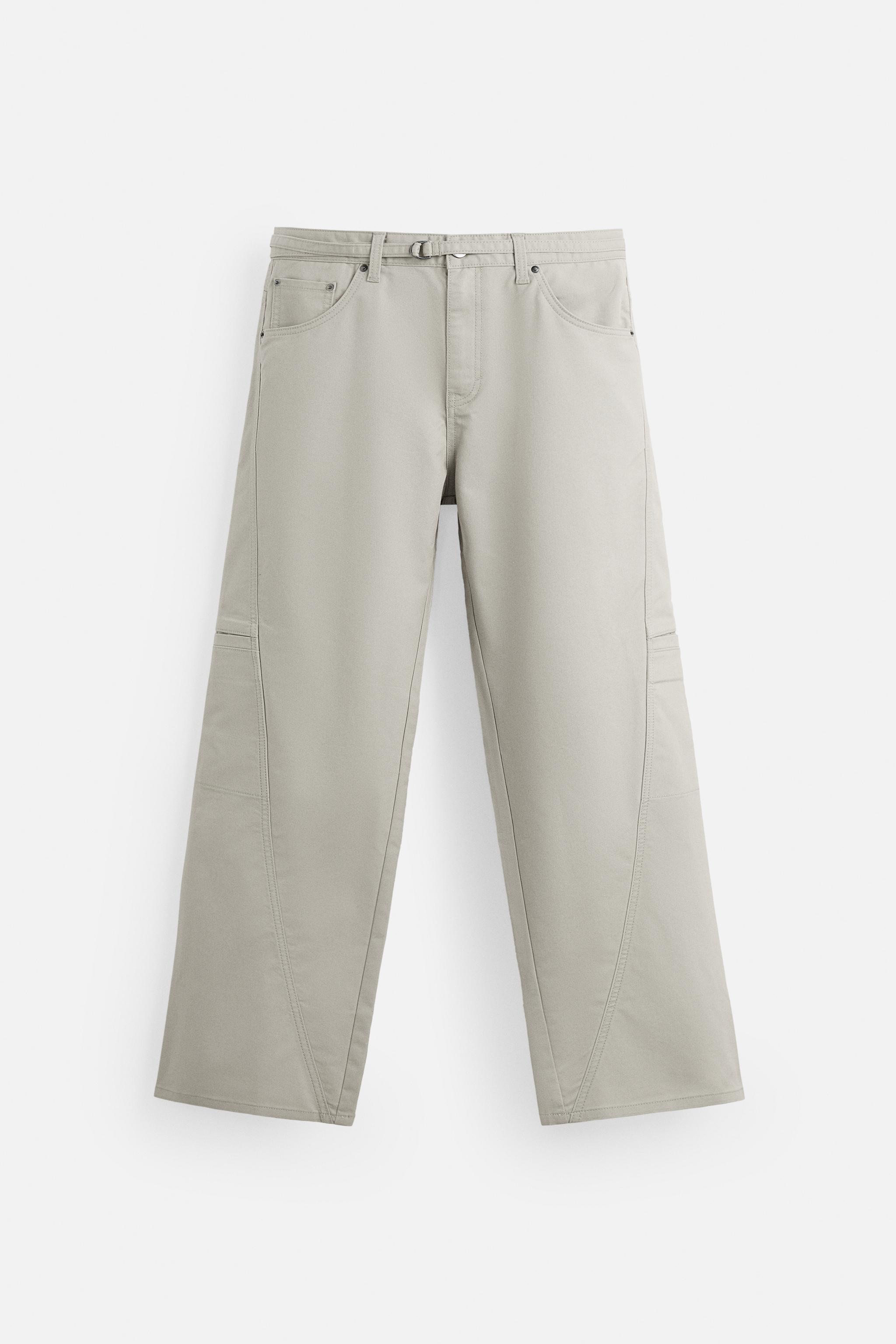 BELTED RELAXED FIT PANTS - Light tan | ZARA United States BELTED RELAXED FIT PANTS - Light tan | ZARA United States