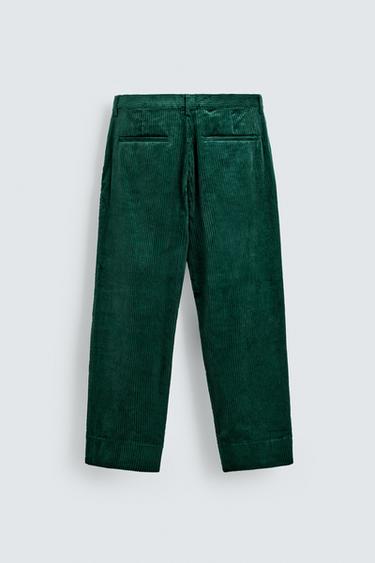 PANTALON RELAXED FIT EN VELOURS CÔTELÉ - VERT de Zara - Image 7