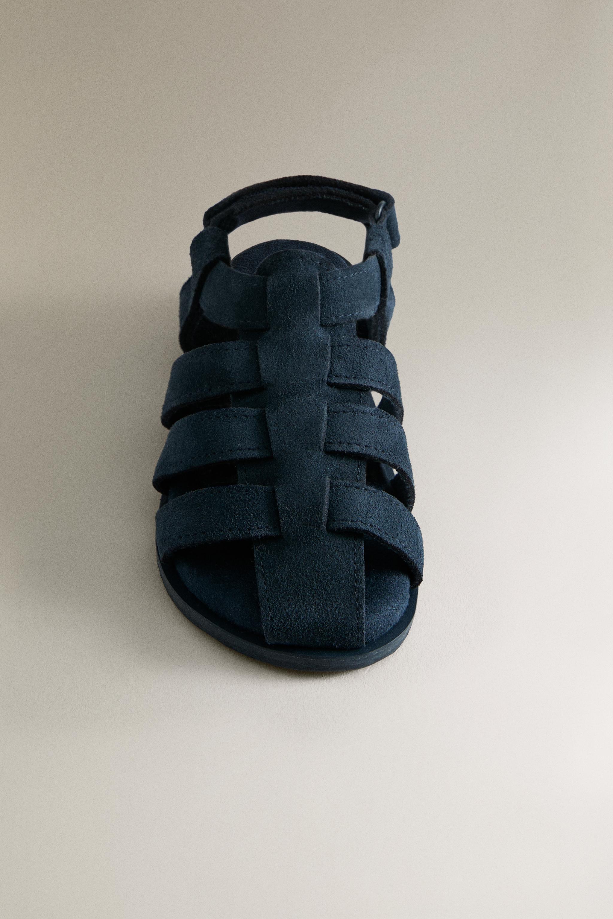 KIDS LEATHER CAGE SANDALS