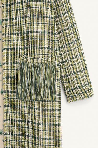 MANTEAU STRUCTURÉ FRANGES ÉDITION LIMITÉE - Vert de Zara - Image 7