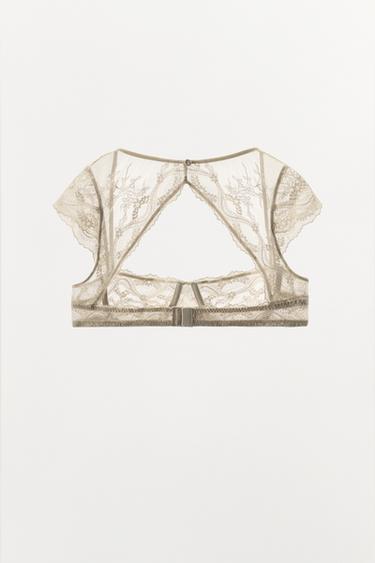 LACE UNDERWIRED BRALETTE - Ecru by Zara - Image 4
