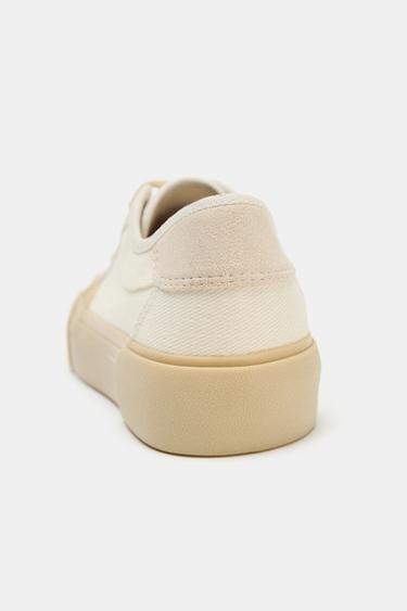 FABRIC TRAINERS - Ecru White by Zara - Image 9