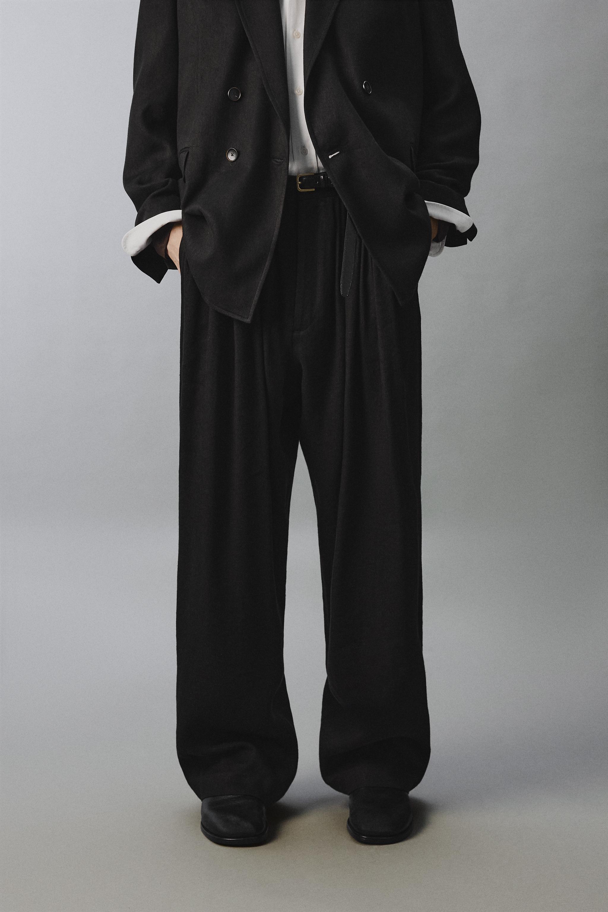 LINEN - LYOCELL PLEATED SUIT PANTS