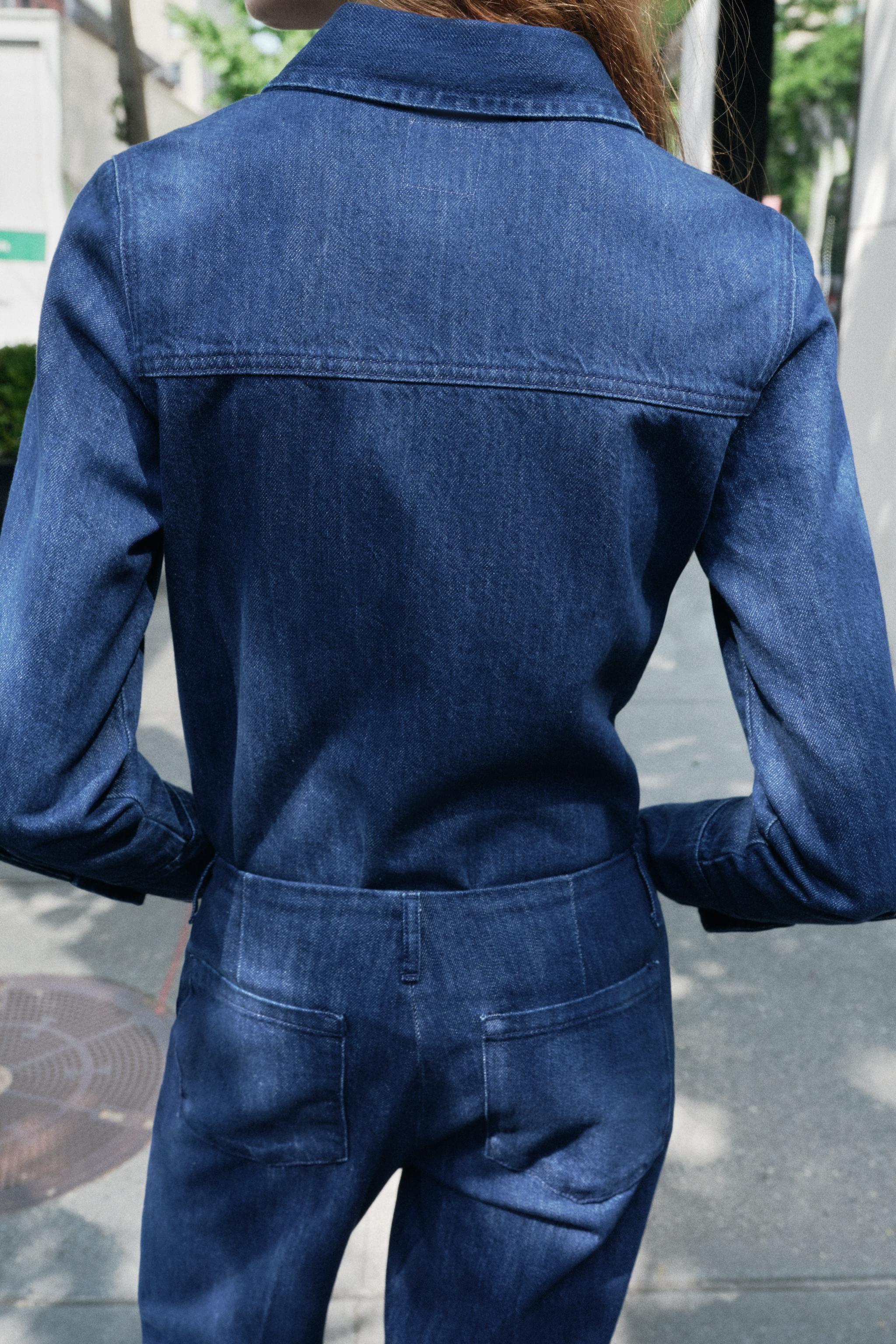 SLIM DENIM SHIRT ZW COLLECTION - Blue | ZARA United States SLIM DENIM SHIRT ZW COLLECTION - Blue | ZARA United States