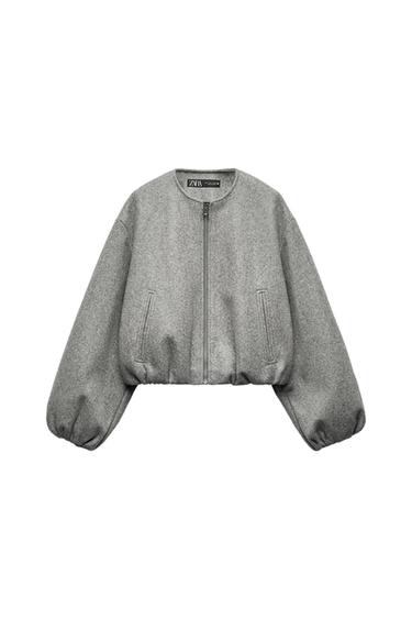 CHAQUETA BOMBER SOFT - Gris de Zara