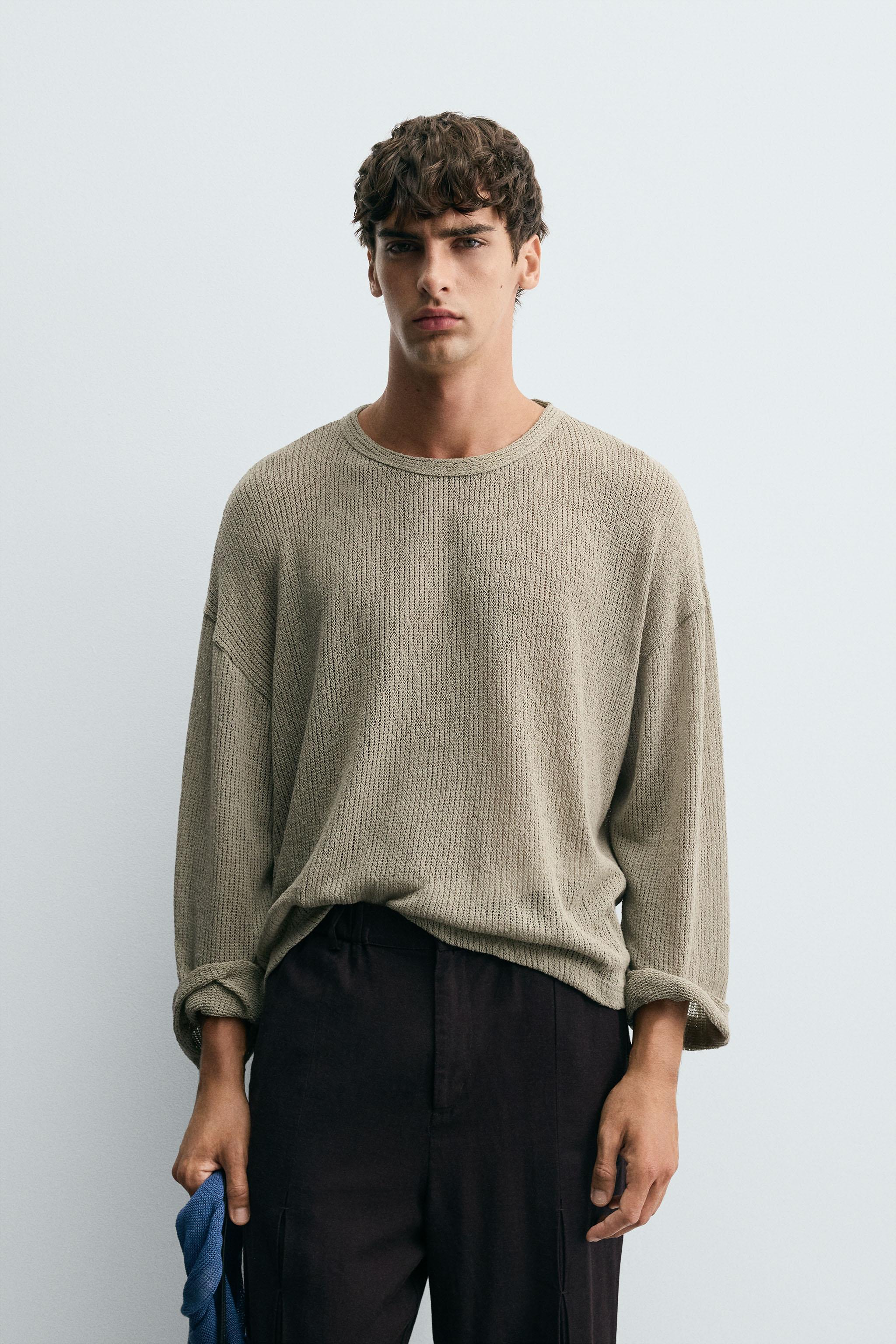 OPENWORK TEXTURED T-SHIRT - Brown / Taupe | ZARA United States