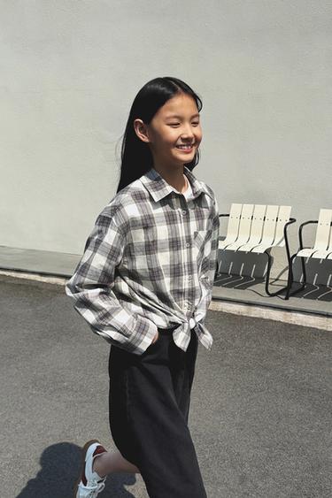 CHECK KNOT SHIRT - Khaki by Zara