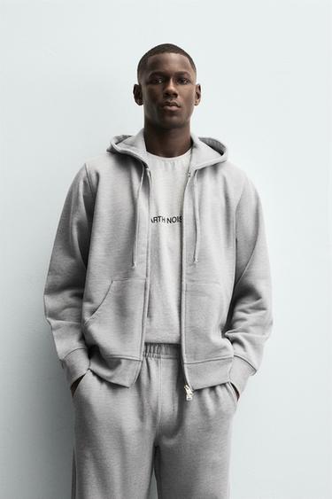 ZIP HOODIE HEAVY WEIGHT - Grey marl by Zara