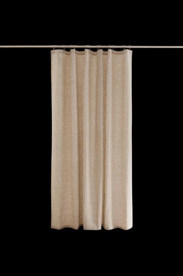 CORTINA BAÑO LINO TRANSLÚCIDA - Beige claro de Zara - Imagen 0