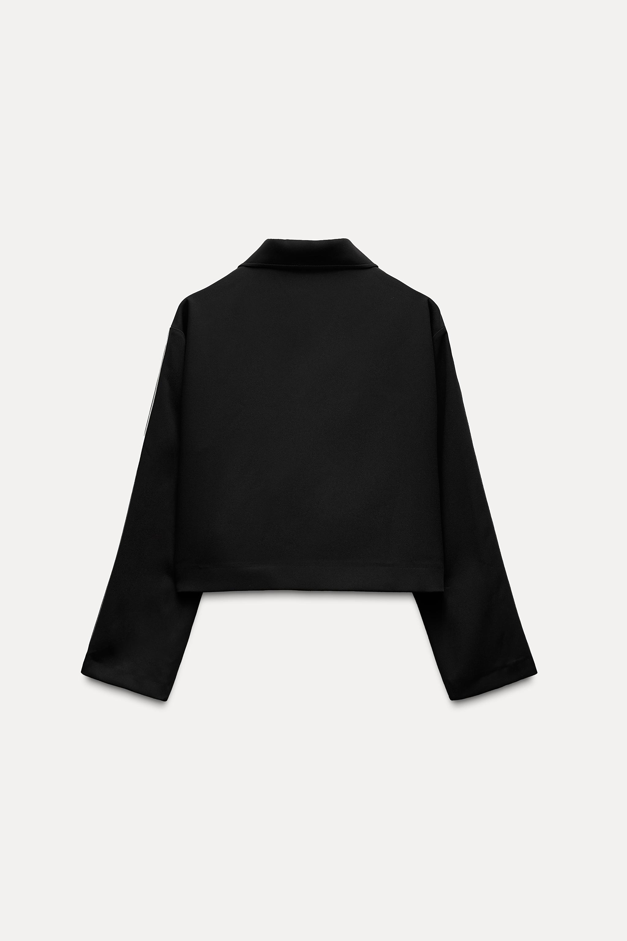JACKET WITH SIDE TAPING - Black | ZARA UAE - Dubai/Sharjah