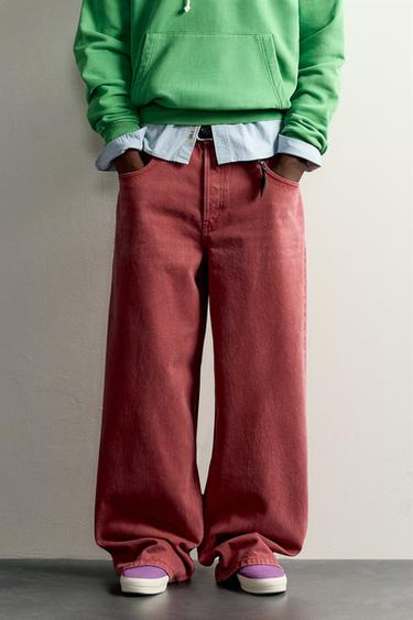 FRUIT OF THE LOOM™ BAGGY FIT JEANS — Dark red 2