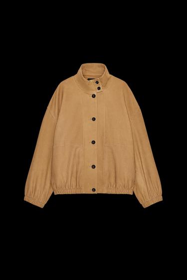 LEATHER BOMBER JACKET ZW COLLECTION LIMITED EDITION - Mid-camel by Zara - Image 0
